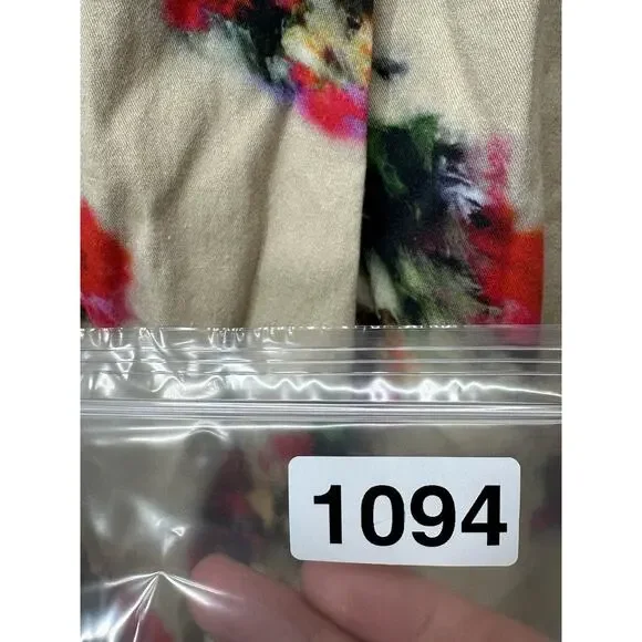 ADAM LIPPES Shirtdress Women 4 Tan Blurry Floral Print Collared Button Front - Picture 7 of 7